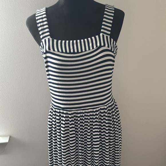 LOFT‎ blue white striped maxi dress Sz M - Picture 5 of 12